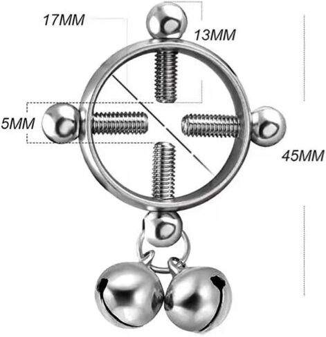 2PCS Women Non Piercing Clamps with Rings Adjustable Stainless Steel Body Clips Dangle Fake Piercing Jewelry (Silver) in Saudi Arabia