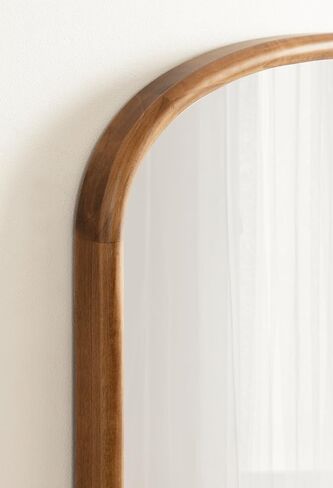 Kate and Laurel Talma Modern Arched Oval Wall Mirror, 24 x 36, Rustic Brown, Transitional Capsule Wall Accent with Solid Poplar Wood Frame for Use as Bathroom Mirror for Over Sink in Kuwait