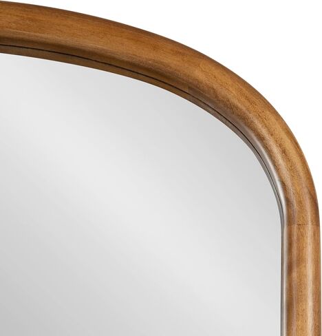 Kate and Laurel Talma Modern Arched Oval Wall Mirror, 24 x 36, Rustic Brown, Transitional Capsule Wall Accent with Solid Poplar Wood Frame for Use as Bathroom Mirror for Over Sink in Kuwait