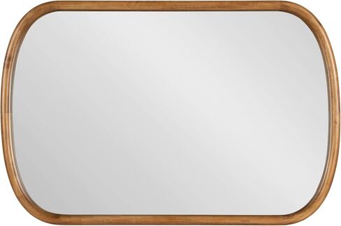 Kate and Laurel Talma Modern Arched Oval Wall Mirror, 24 x 36, Rustic Brown, Transitional Capsule Wall Accent with Solid Poplar Wood Frame for Use as Bathroom Mirror for Over Sink in Kuwait