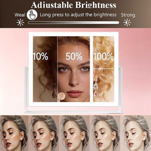Makeup Mirror, Vanity Mirror with Lights, 1X/3X/5X/10X Magnification, Touch Control, Mothers Day, Birthday Gifts for Mom,Women,Girls, Dorm Room Essentials 14.1" W x 11" L (96 LED) in Saudi Arabia