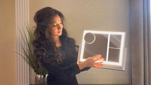 Makeup Mirror, Vanity Mirror with Lights, 1X/3X/5X/10X Magnification, Touch Control, Mothers Day, Birthday Gifts for Mom,Women,Girls, Dorm Room Essentials 14.1" W x 11" L (96 LED) in Saudi Arabia