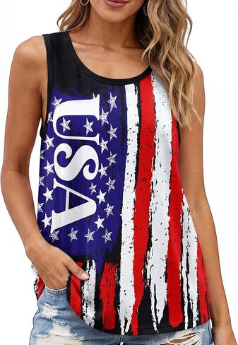 Tank Tops for Women Summer Graphic Tank Tops Scoop Neck Casual Basic Fit Sleeveless Top Beach Vacation Workout Tank in Saudi Arabia