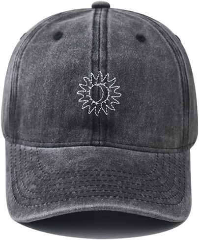 Plam Trees Hats Embroidered Washed Cotton Baseball Cap for Men Women Distressed Black Snapback Baseball Hat Adjustable in Kuwait