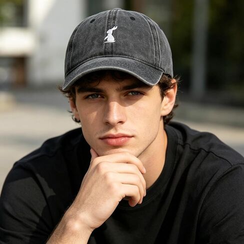Plam Trees Hats Embroidered Washed Cotton Baseball Cap for Men Women Distressed Black Snapback Baseball Hat Adjustable in Kuwait