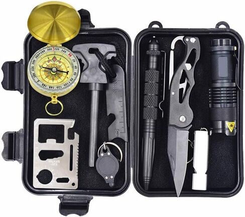 FixtureDisplays® Emergency Survival Kits 11-in-1, Multi Professional Survival Tools Outdoor Survival Gear Kit for Traveling Hiking Biking Climbing Hunting 16854NEW-NPF in Saudi Arabia