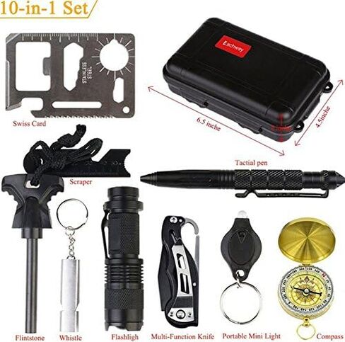 FixtureDisplays® Emergency Survival Kits 11-in-1, Multi Professional Survival Tools Outdoor Survival Gear Kit for Traveling Hiking Biking Climbing Hunting 16854NEW-NPF in Saudi Arabia