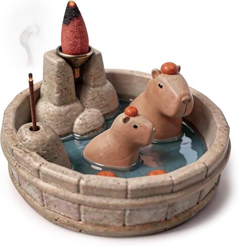 Capybara Backflow Incense Burner, Cute Ceramic Backflow Incense Holder,Perfect for Home and Office Settings, Making it an Ideal Choice for Personal use or Gifting. in Saudi Arabia