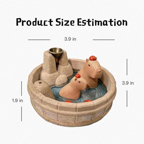 Capybara Backflow Incense Burner, Cute Ceramic Backflow Incense Holder,Perfect for Home and Office Settings, Making it an Ideal Choice for Personal use or Gifting. in Saudi Arabia