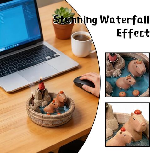Capybara Backflow Incense Burner, Cute Ceramic Backflow Incense Holder,Perfect for Home and Office Settings, Making it an Ideal Choice for Personal use or Gifting. in Saudi Arabia