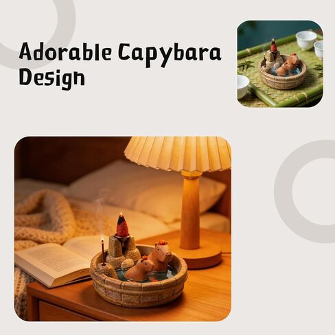 Capybara Backflow Incense Burner, Cute Ceramic Backflow Incense Holder,Perfect for Home and Office Settings, Making it an Ideal Choice for Personal use or Gifting. in Saudi Arabia