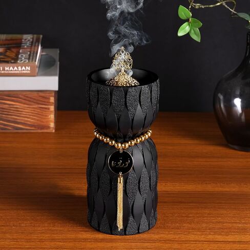 TERSCHELLING Frankincense Resin Incense Burner, Bakhoor Incense Burner, Portable Charcoal Incense Burner - for Office and Home Decor (Black) in Saudi Arabia