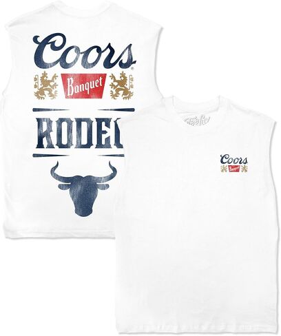 Tee Luv Men's Faded Coors Banquet Rodeo Double Sided Sleeveless Muscle Tee Shirt in Kuwait