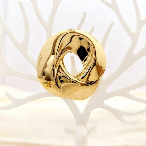 Gold Brooch Pins for Women Unique Hammered Irregular Geometric Metal Brooch Lapel Pins Suit Costume Chest Accessories Jewelry Gift in Kuwait