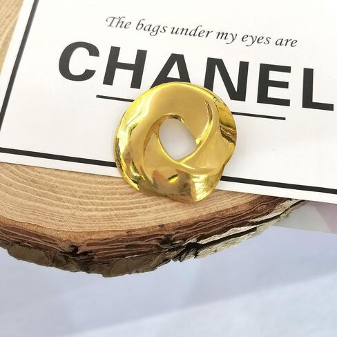 Gold Brooch Pins for Women Unique Hammered Irregular Geometric Metal Brooch Lapel Pins Suit Costume Chest Accessories Jewelry Gift in Kuwait