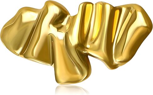 Gold Brooch Pins for Women Unique Hammered Irregular Geometric Metal Brooch Lapel Pins Suit Costume Chest Accessories Jewelry Gift in Kuwait