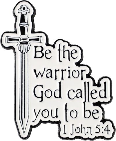 Be The Warrior God Called You To Be Bible Verse Enamel Pin, Christian Faith Pin Brooch, Religious Gift For Jesus Lover Christian Mama God Lover Prayer Partner, 1 John 5:4 Brooches, Spiritual Encouragement Accessories in Kuwait