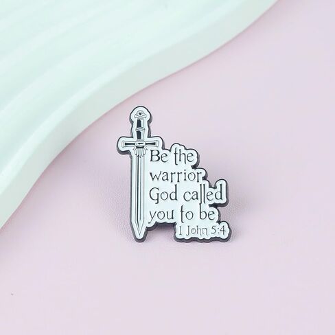 Be The Warrior God Called You To Be Bible Verse Enamel Pin, Christian Faith Pin Brooch, Religious Gift For Jesus Lover Christian Mama God Lover Prayer Partner, 1 John 5:4 Brooches, Spiritual Encouragement Accessories in Kuwait