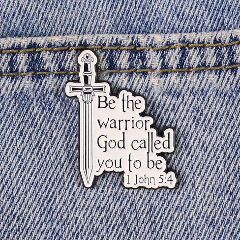 Be The Warrior God Called You To Be Bible Verse Enamel Pin, Christian Faith Pin Brooch, Religious Gift For Jesus Lover Christian Mama God Lover Prayer Partner, 1 John 5:4 Brooches, Spiritual Encouragement Accessories in Kuwait