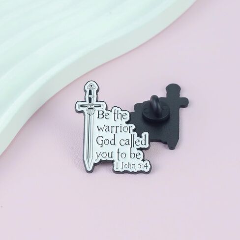 Be The Warrior God Called You To Be Bible Verse Enamel Pin, Christian Faith Pin Brooch, Religious Gift For Jesus Lover Christian Mama God Lover Prayer Partner, 1 John 5:4 Brooches, Spiritual Encouragement Accessories in Kuwait