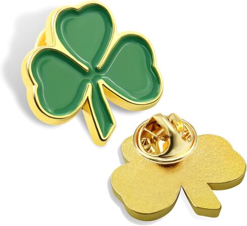 12/24/50/100 Pcs St. Patrick's Day Clover Lapel Pins Ireland Irish Three Leaf Shamrock Lapel Pins Perfect Gifts Badge Brooches Patrick Day Souvenir in Kuwait