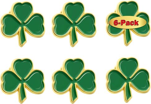 12/24/50/100 Pcs St. Patrick's Day Clover Lapel Pins Ireland Irish Three Leaf Shamrock Lapel Pins Perfect Gifts Badge Brooches Patrick Day Souvenir in Kuwait