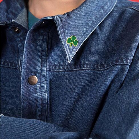 12/24/50/100 Pcs St. Patrick's Day Clover Lapel Pins Ireland Irish Three Leaf Shamrock Lapel Pins Perfect Gifts Badge Brooches Patrick Day Souvenir in Kuwait