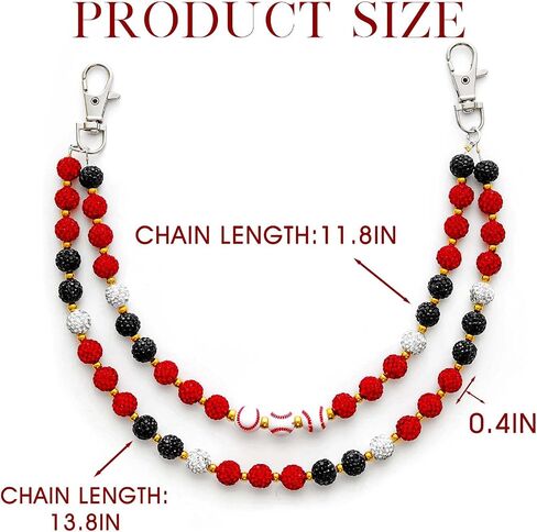 Baseball Wallet Chain Pant Chains Women Layered Rhinestone Beads Pocket Chains Men Punk Jewelry for Casual in Kuwait