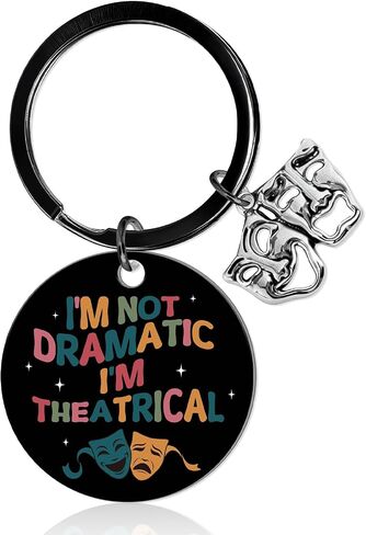 Musical Theater Gifts Keychain - Theater Gifts for Women Men Kids Teen Girls Boys Theaters Lovers Music Teachers Students Comedy Tragedy Performers Actress Director, Drama Mask Keyring in Saudi Arabia