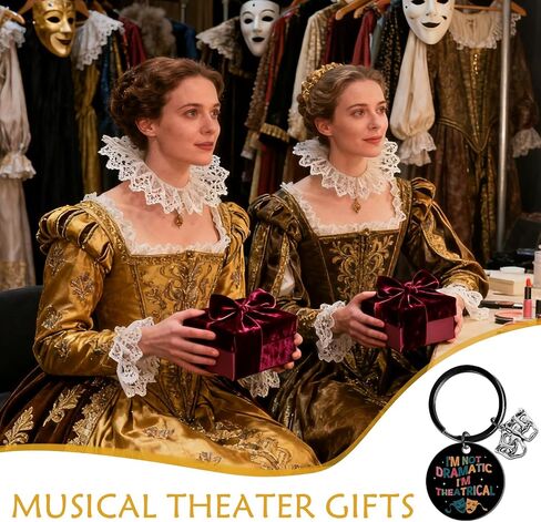 Musical Theater Gifts Keychain - Theater Gifts for Women Men Kids Teen Girls Boys Theaters Lovers Music Teachers Students Comedy Tragedy Performers Actress Director, Drama Mask Keyring in Saudi Arabia