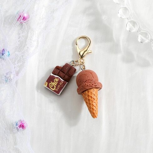 Ice Cream and Chocolate Keychain Summer Sweet Treat Keycharm for Women Perfect Dessert Lover Gift Keyring for Keys in Saudi Arabia