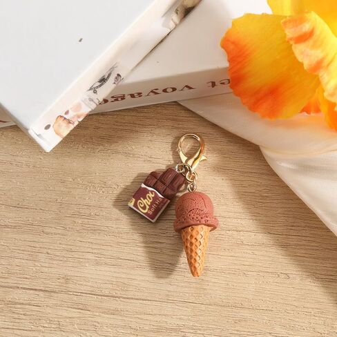 Ice Cream and Chocolate Keychain Summer Sweet Treat Keycharm for Women Perfect Dessert Lover Gift Keyring for Keys in Saudi Arabia