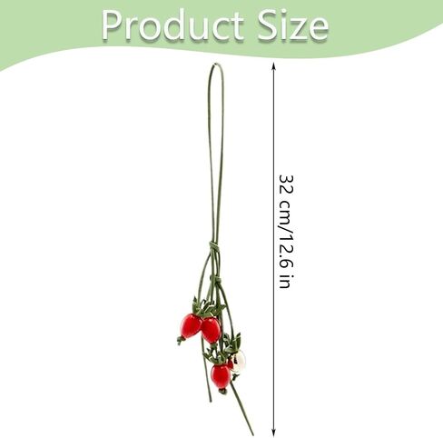 Genuine Leather Tomato String Bag Charm Pendant- Handmade Leather Key Chain Accessories for Tote Car Hanging Ornament in Saudi Arabia