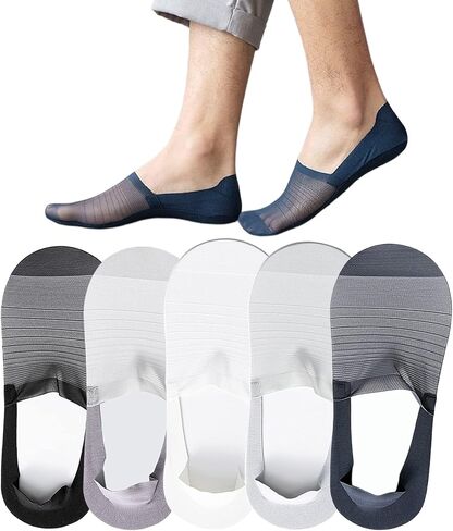 Thin No Show Socks Womens & Men, Invisible Ice Silk Socks, Low Cut Liner Non Slip Socks, loafers Socks in Saudi Arabia
