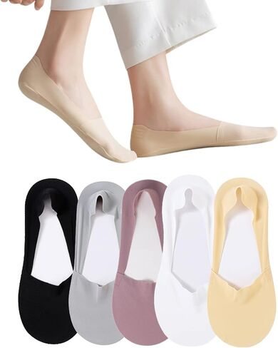 Thin No Show Socks Womens & Men, Invisible Ice Silk Socks, Low Cut Liner Non Slip Socks, loafers Socks in Saudi Arabia