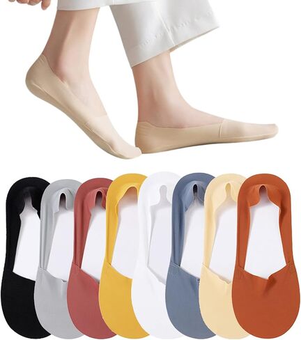 Thin No Show Socks Womens & Men, Invisible Ice Silk Socks, Low Cut Liner Non Slip Socks, loafers Socks in Saudi Arabia