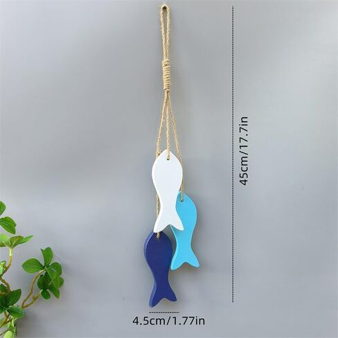Hanging Coastal Wall Decor, Wooden Fish Wall Decor for Home, Nautical Theme Decorations for Ocean Room, Sea Fish Hanging Ornaments in Saudi Arabia