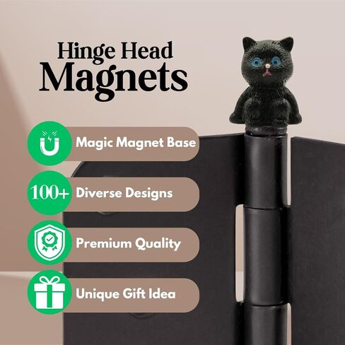 Cat Hinge Heads Decorative Topper Set of 6 - Cute Kittens with Blue Eyes Hinge Topper Magnets - Animals Hinge Caps for Door Decoration in Kuwait