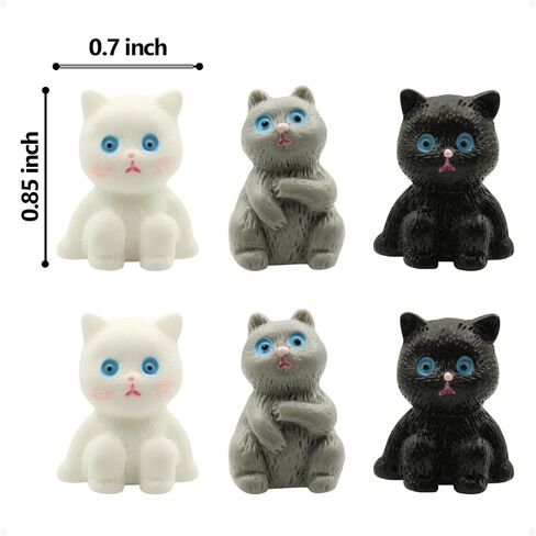 Cat Hinge Heads Decorative Topper Set of 6 - Cute Kittens with Blue Eyes Hinge Topper Magnets - Animals Hinge Caps for Door Decoration in Kuwait