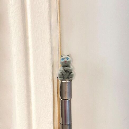 Cat Hinge Heads Decorative Topper Set of 6 - Cute Kittens with Blue Eyes Hinge Topper Magnets - Animals Hinge Caps for Door Decoration in Kuwait