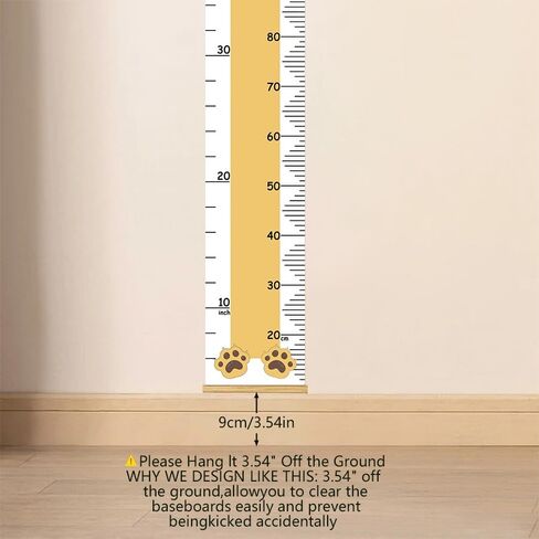 Canvas Baby Kids Growth Chart, Lion Height Measurement Wall Hanging Ruler for Toddler Child Girls Boys, Nursery/Playroom Bedroom Removable Art Decor(Lion, 78" L x 8" W, Framed) in Saudi Arabia