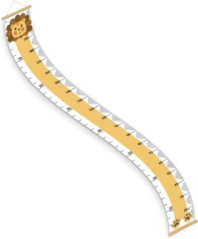 Canvas Baby Kids Growth Chart, Lion Height Measurement Wall Hanging Ruler for Toddler Child Girls Boys, Nursery/Playroom Bedroom Removable Art Decor(Lion, 78" L x 8" W, Framed) in Saudi Arabia