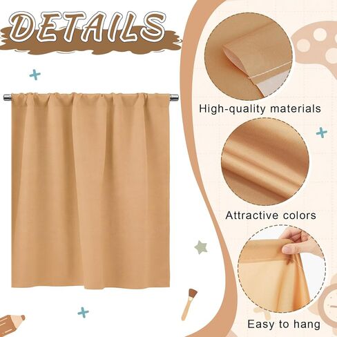 Tranqun 6 Panel Boho Color Back to School Classroom Curtains Colorful 30" W x 24" L Rainbow Pocket Playroom Curtains for Kindergarten Daycare Bedroom Living Room Decor Multicolor Backdrop in Saudi Arabia