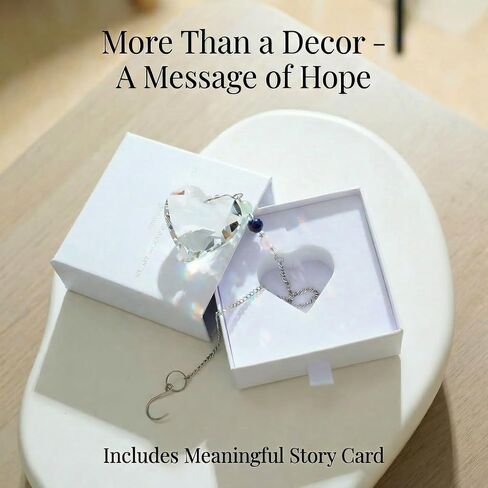 Hegelda Birthday Gifts for Women, Mom, Friend - Mothers Day Inspirational Gifts for Friends Her Coworkers Girlfriend Wife Mom Daughter Sister Aunt - Healing Crystals Heart Suncatcher for Window in Kuwait