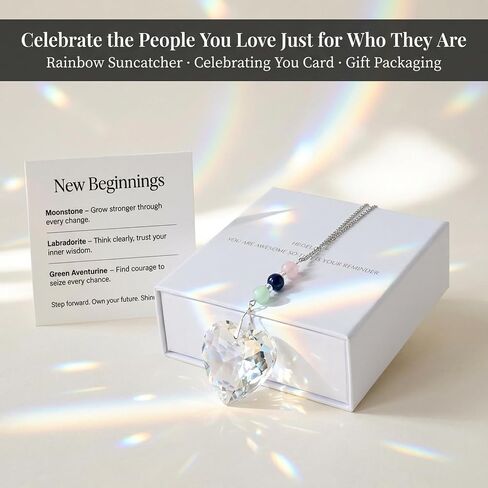 Hegelda Birthday Gifts for Women, Mom, Friend - Mothers Day Inspirational Gifts for Friends Her Coworkers Girlfriend Wife Mom Daughter Sister Aunt - Healing Crystals Heart Suncatcher for Window in Kuwait