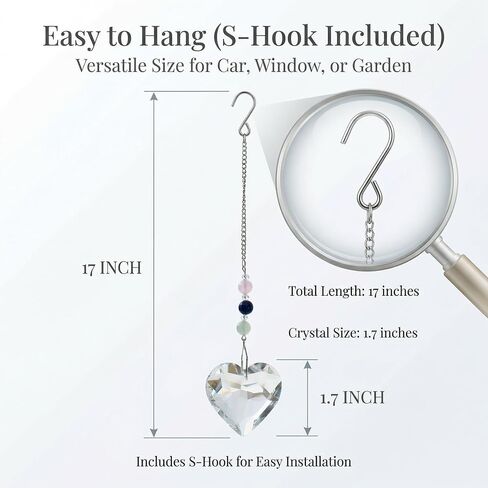 Hegelda Birthday Gifts for Women, Mom, Friend - Mothers Day Inspirational Gifts for Friends Her Coworkers Girlfriend Wife Mom Daughter Sister Aunt - Healing Crystals Heart Suncatcher for Window in Kuwait