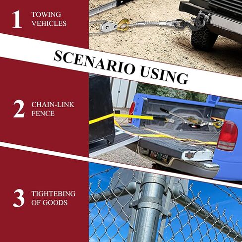 Come Along Winch 2-Ton (4400 Lbs) Pulling Capacity with Two 1" x8FT Lifting Sling Heavy Duty Power Cable Come Along Tool with Dual Gears 7 Ft 2 Hooks Cable Winch Puller for Recovery Gear in Kuwait