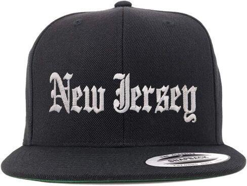 Trendy Apparel Shop New Jersey State Old English Embroidered Flatbill Snapback in Kuwait