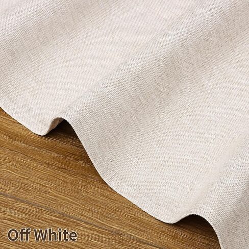 Linen Textured Blackout Curtains for Bedroom 96 Inches Long, Thermal Insulated Room Darkening Drapes for Living Room, Back Tab & Rod Pocket &Hooks, 2 Panels Set, 52"x96", Off White in Kuwait