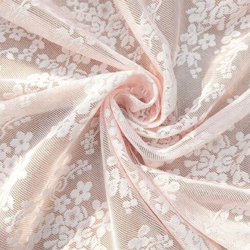 Romantic Pink Lace Sheer Curtains with Strawberry Embroidery | Rod Pocket Window Curtains with Ruffle Trim for Girls Bedroom, Princess Room 2 Panels in Saudi Arabia